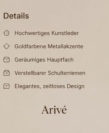 Arivé Signature Handtasche – Beige