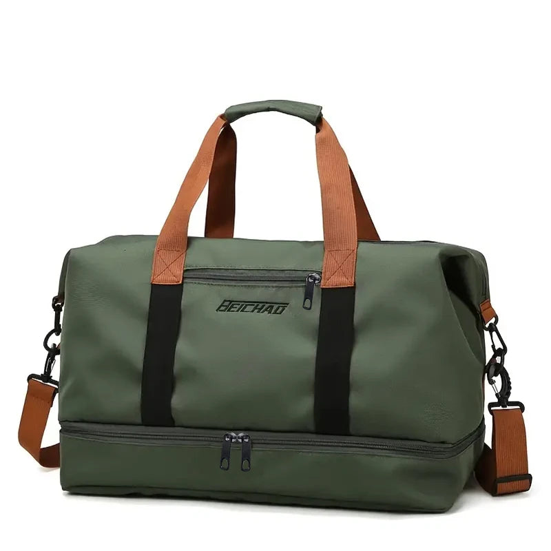 The neutral color backpack is specially designed for men and women and is suitable as a luggage bag for travel and accommodation